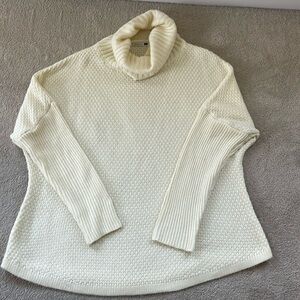 Dorose Cream Turtleneck Knit Sweater